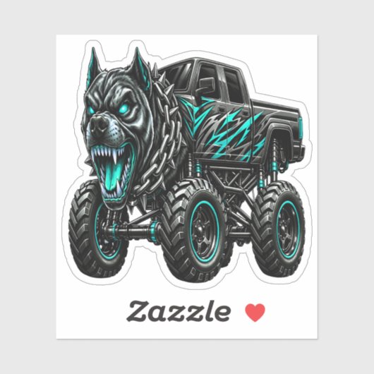 Woeste Pitbull Monster Truck Sticker (Vel)