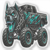 Woeste Pitbull Monster Truck Sticker (Voorkant)