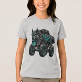 Woeste Pitbull Monster Truck Tri-Blend Shirt (Voorkant)