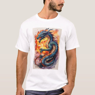 Woeste Rode Draak Fantasy Kunst T-shirt