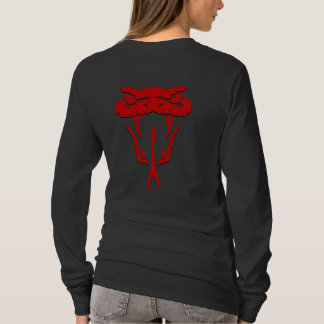 Woeste Rode Slangen Gezicht Lange Mouwen T-shirt