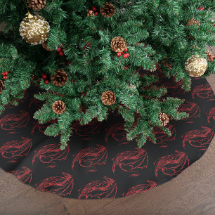 Woeste Rode Tribale Draak Silhouet Fantasie Kerstboom Rok