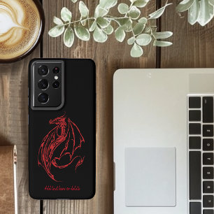 Woeste Rode Tribale Draak Silhouet Fantasie Samsung Galaxy Hoesje