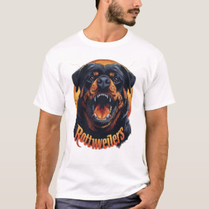 Woeste Rottweiler Hond Grafische Retro T-shirt