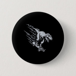 Woeste T-rex Skateboarden Bliksemsnelheid  Ronde Button 5,7 Cm