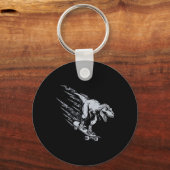 Woeste T-rex Skateboarden Bliksemsnelheid Sleutelhanger (Voorkant)