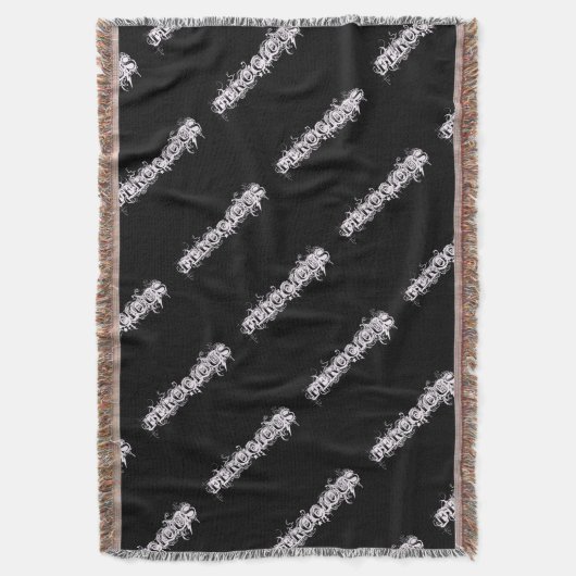 Woeste Tattoo-stijl deken - zwart en wit (Voorkant Verticaal)