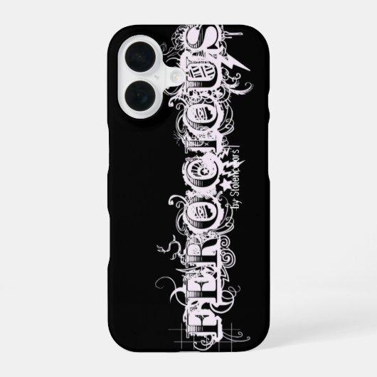 Woeste Tattoo Typografie iPhone 16 Hoesje (Achterkant)