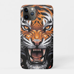 Woeste Tijger met Rook en Bliksem Grafisch Case-Mate iPhone Case