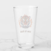 Woeste Tijger met Vlammen - Aanpasbare Tekst Glas (Achterkant)