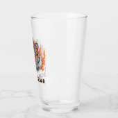 Woeste Tijger met Vlammen - Aanpasbare Tekst Glas (Links)