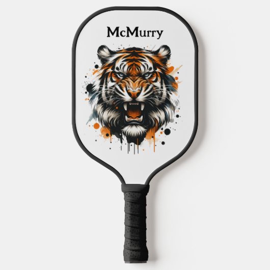 Woeste Tijger Modern Monogram Pickleball Paddle (Voorkant)