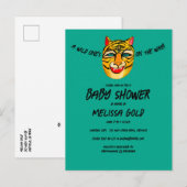 Woeste Tijger Wilde Eén Schattig Edgy BABY SHOWER Uitnodiging Briefkaart (Voorkant / Achterkant)