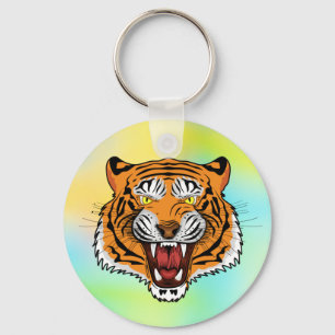 Woeste Tijgerkop Illustratie-24327 Sleutelhanger