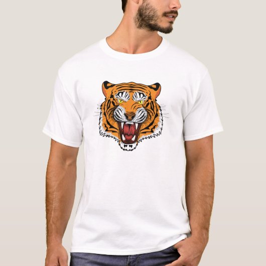 Woeste Tijgerkop Illustratie-24327 T-shirt (Voorkant)