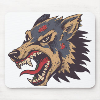 Woeste Tribale Wolfskop Muismat