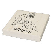 Woeste Tyrannosaurus Triceratops Dinosauriër Naam Rubberstempel (Stempel)
