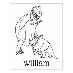Woeste Tyrannosaurus Triceratops Dinternaam Rubberstempel