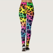 Woeste Vegan levendige regenboog luipaard print Leggings (Achterkant)