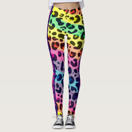 Woeste Vegan levendige regenboog luipaard print Leggings