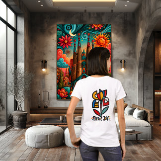 Woeste Vrolijkheid Kleurrijke Iris Tribale Totemis T-shirt