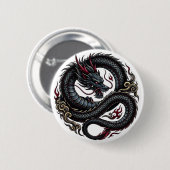 Woeste Vuurdraak Ronde Knop 🐉🔥 FantasyButton Button 5,7 Cm (Voorkant /achterkant)