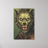 Woeste Weerwolf Horror Illustratie Canvas Afdruk (Voorkant)