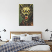 Woeste Weerwolf Horror Illustratie Canvas Afdruk (Insitu (Slaapkamer))