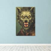 Woeste Weerwolf Horror Illustratie Canvas Afdruk (Insitu (Houten vloer))