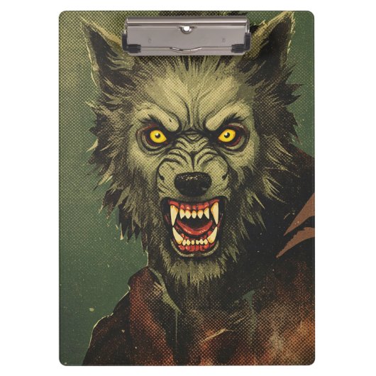 Woeste Weerwolf Horror Illustratie Klembord (Voorkant)