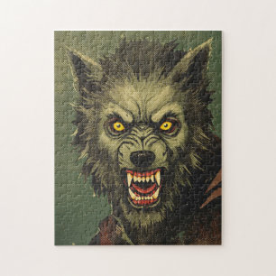 Woeste Weerwolf Horror Illustratie Legpuzzel