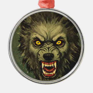 Woeste weerwolf horror illustratie metalen ornament