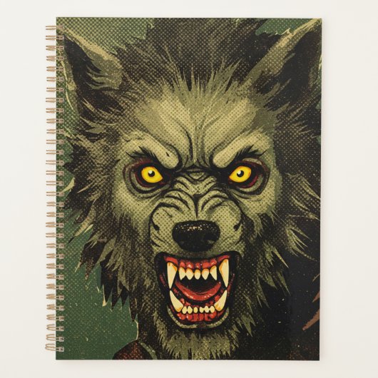 Woeste Weerwolf Horror Illustratie Planner (Voorkant)