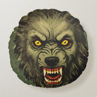 Woeste weerwolf horror illustratie rond kussen