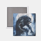 Woeste weerwolf Waterverf Magneet (Voorkant / Achterkant)