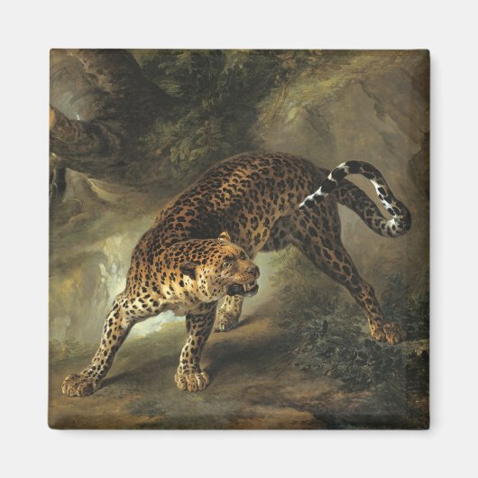 Woeste Wilde Luipaard (door Jean-Baptiste Oudry) Magneet (Voorkant)