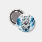 Woeste Witte Luipaard Magneet (Voorkant / Achterkant)