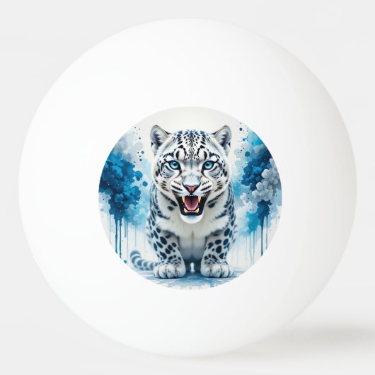 Woeste Witte Luipaard Pingpongbal (Voorkant)