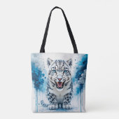 Woeste Witte Luipaard Tote Bag (Achterkant)