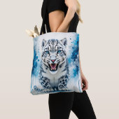Woeste Witte Luipaard Tote Bag (Dichtbij)