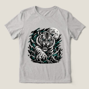 Woeste witte tijger streetwear shirt, Brullende ma Tri-Blend Shirt