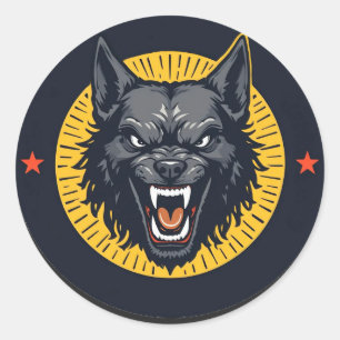Woeste Wolf Geest Mystieke Wilde Natuur Ronde Sticker