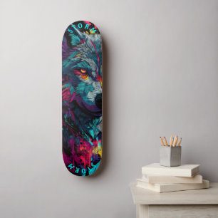 Woeste Wolf Graffiti Street – Gelimiteerde Editie Persoonlijk Skateboard