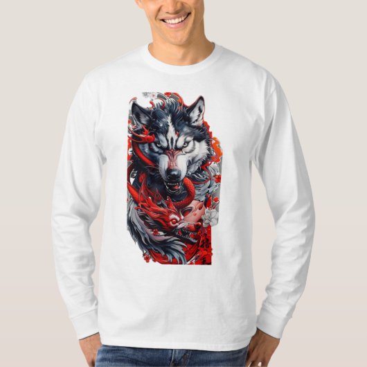 Woeste Wolf & Rode Draak T-Shirt (Voorkant)