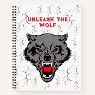 Woeste Wolf Rode Ogen Gotische Wolf Notitieboek