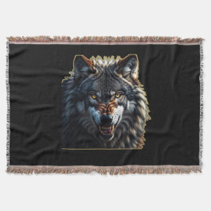 Woeste Wolf – Symbool van Kracht en Vrijheid Deken