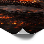 Woeste Zwarte Vuurdraak met Gloeiend Sintel Oog Poster (Hoek)
