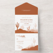 Woestijn All in One Trouw Uitnodiging en RSVP Kaar (Binnen)