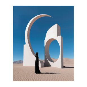Woestijn Arcana: Fluisteren van de Kosmos Acryl Muurkunst