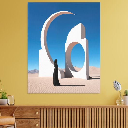 Woestijn Arcana: Fluisteren van de Kosmos Canvas Afdruk (Insitu (Woonkamer))